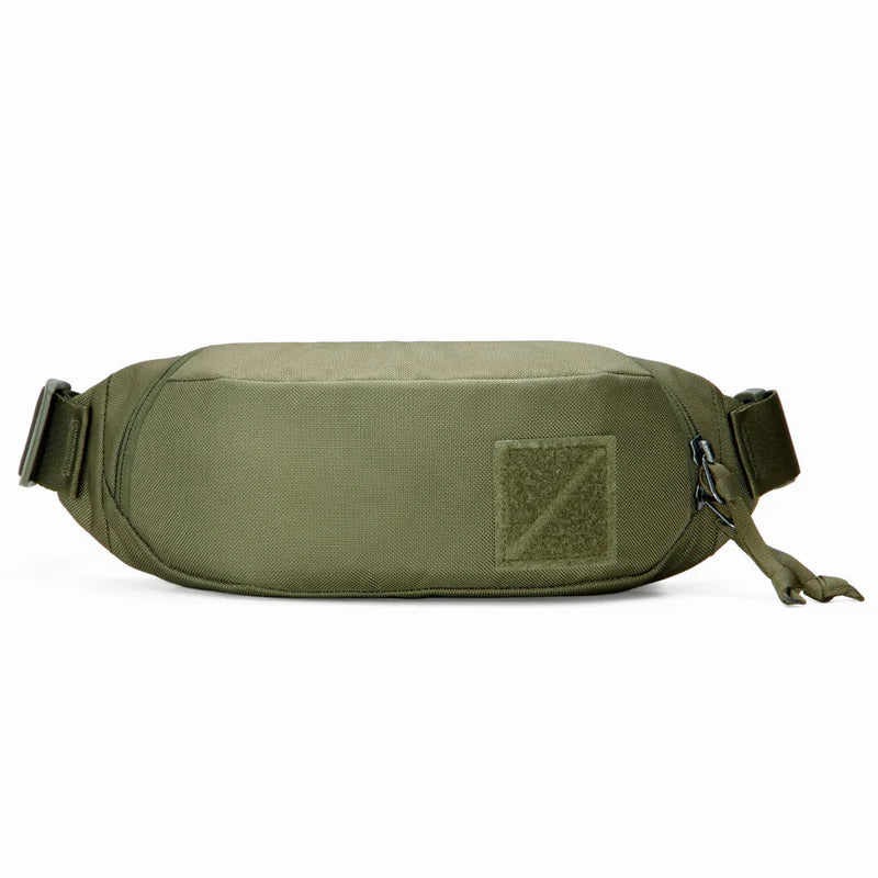 Olive Green Multi-Compartment Adjustable Strap Outdoor Fanny Pack