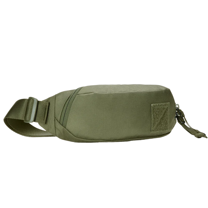 Olive Green Multi-Compartment Adjustable Strap Outdoor Fanny Pack