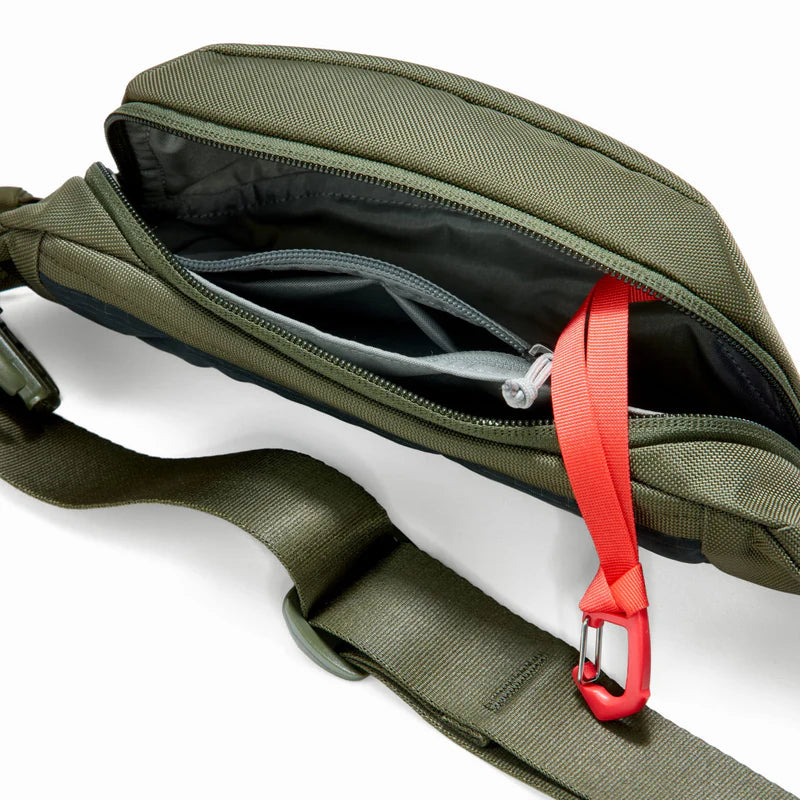 Olive Green Multi-Compartment Adjustable Strap Outdoor Fanny Pack