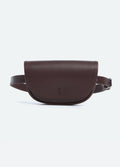Chocolate Brown Snap Button Adjustable Belt Mini Semicircular Waist Bag