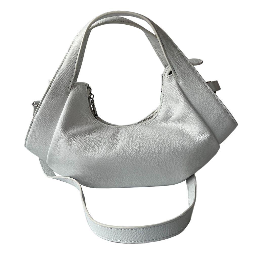 Three-Tone Grain Multi-Wear Soft Slouchy Crescent Shoulder Bag