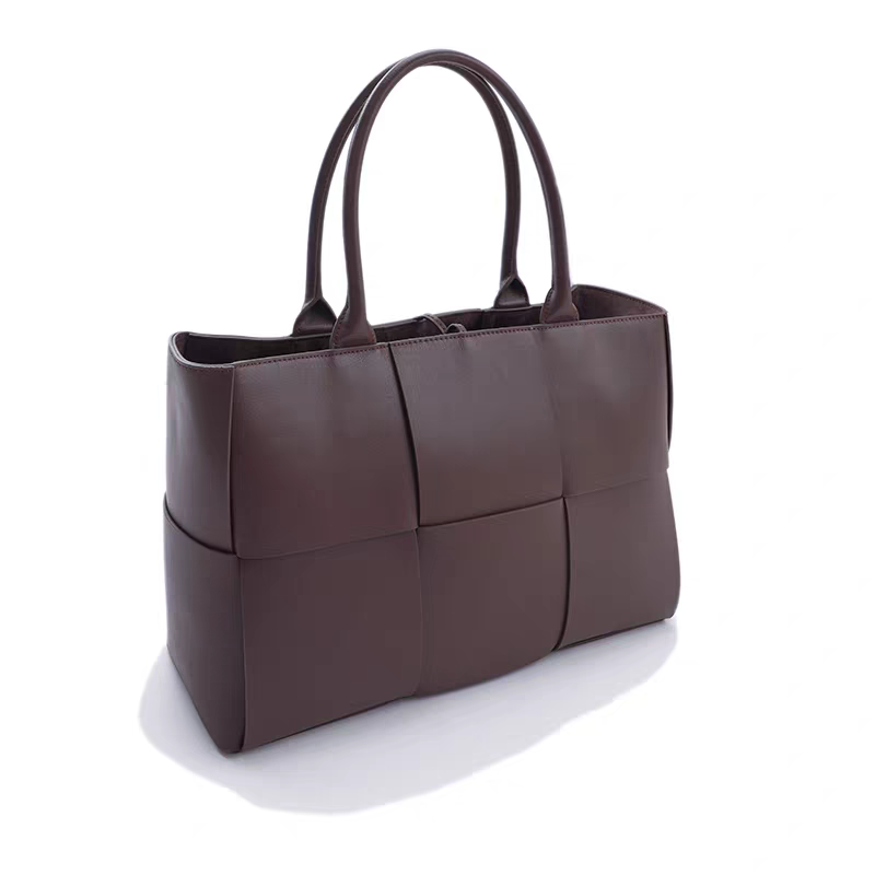 Dark Tone Splicing Large Open Handle Tote Bag