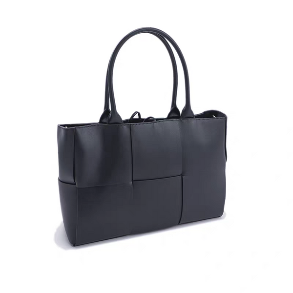Dark Tone Splicing Large Open Handle Tote Bag