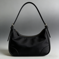 Two-Tone Soft Wrinkle Minimal Curved Crescent Underarm Bag